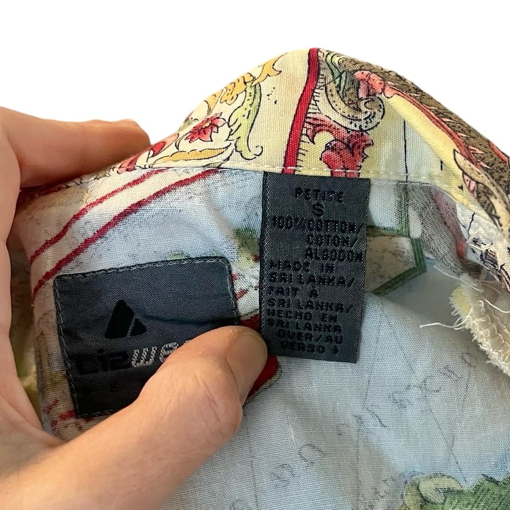 Vintage map print button up shirt short sleeve SP - Picture 13 of 13